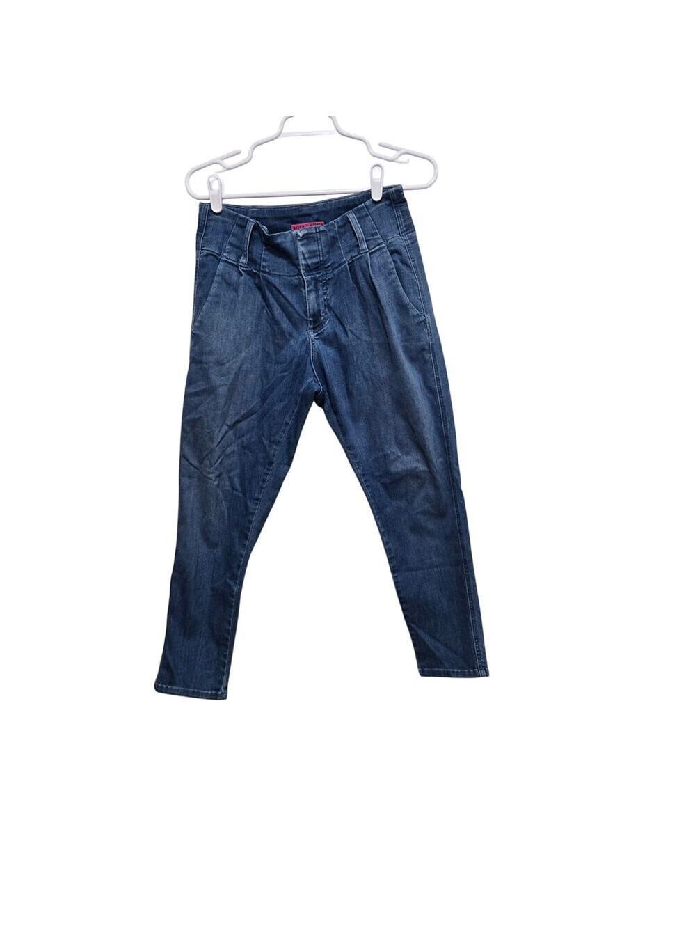 Alice + Olivia Pleated Tapered Trouser Jeans Blue Estimated 4 6